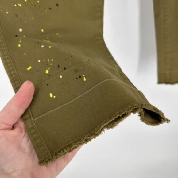 NWT GAP Women's Straight Leg Khaki High Rise Splatter Pants Oak Moss Size 6 - Picture 11 of 14
